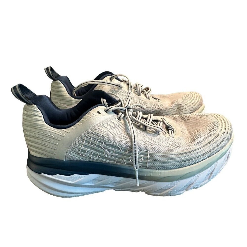 Hoka One One Bondi 6 Lunar Rock Running Shoes Womens Sz 10.5 D Wide 1019272